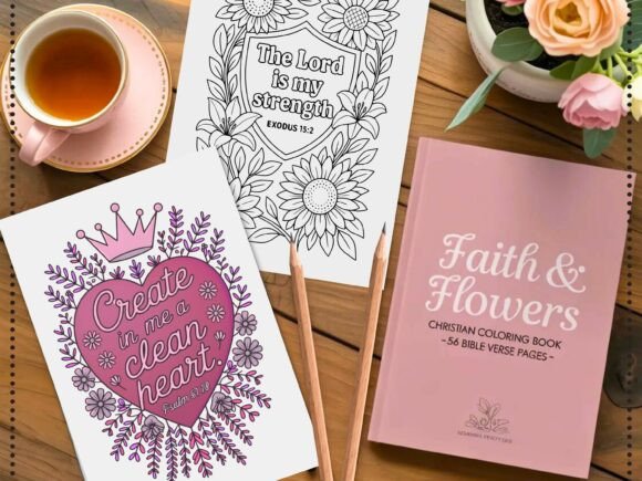 Download Faith &amp; Flowers Christian Coloring Book - Flowers Collection