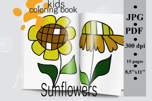 Download Sunflowers Kids Coloring Book - Flowers Collection