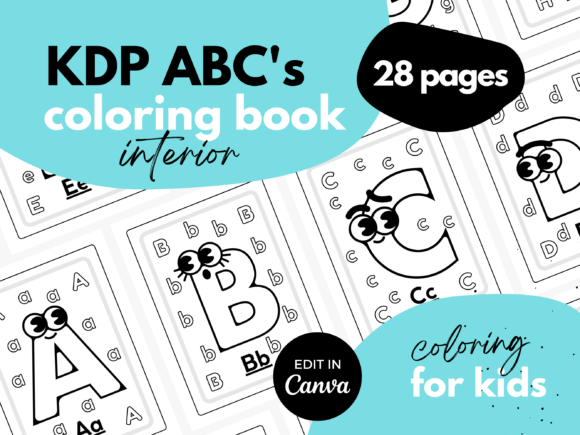 Download Kids ABC Coloring Book Interior ♥ Canva - Coloring book interior Collection