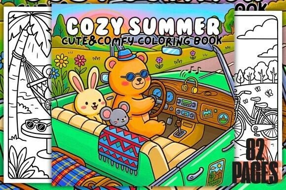 Download Cozy Summer Cute&amp;Comfy Coloring Book - Premium Resources