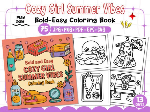 Download Cozy Girl Summer Vibes Coloring Pages - Premium Resources