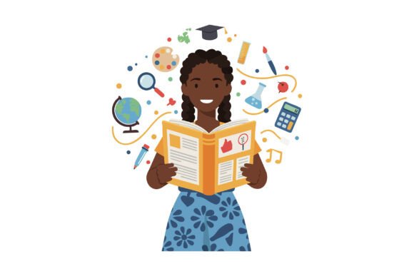Download Young Girl Holding Educational Book with - Educational book Collection