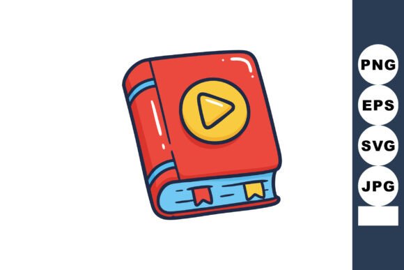 Download Red Educational Book with Play Button Ic - Educational book Collection